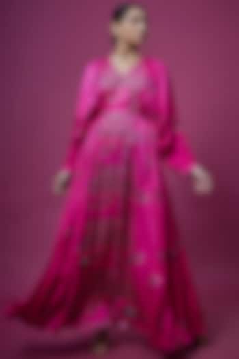 Rani Pink Hand Block Printed Dress by Punit Balana