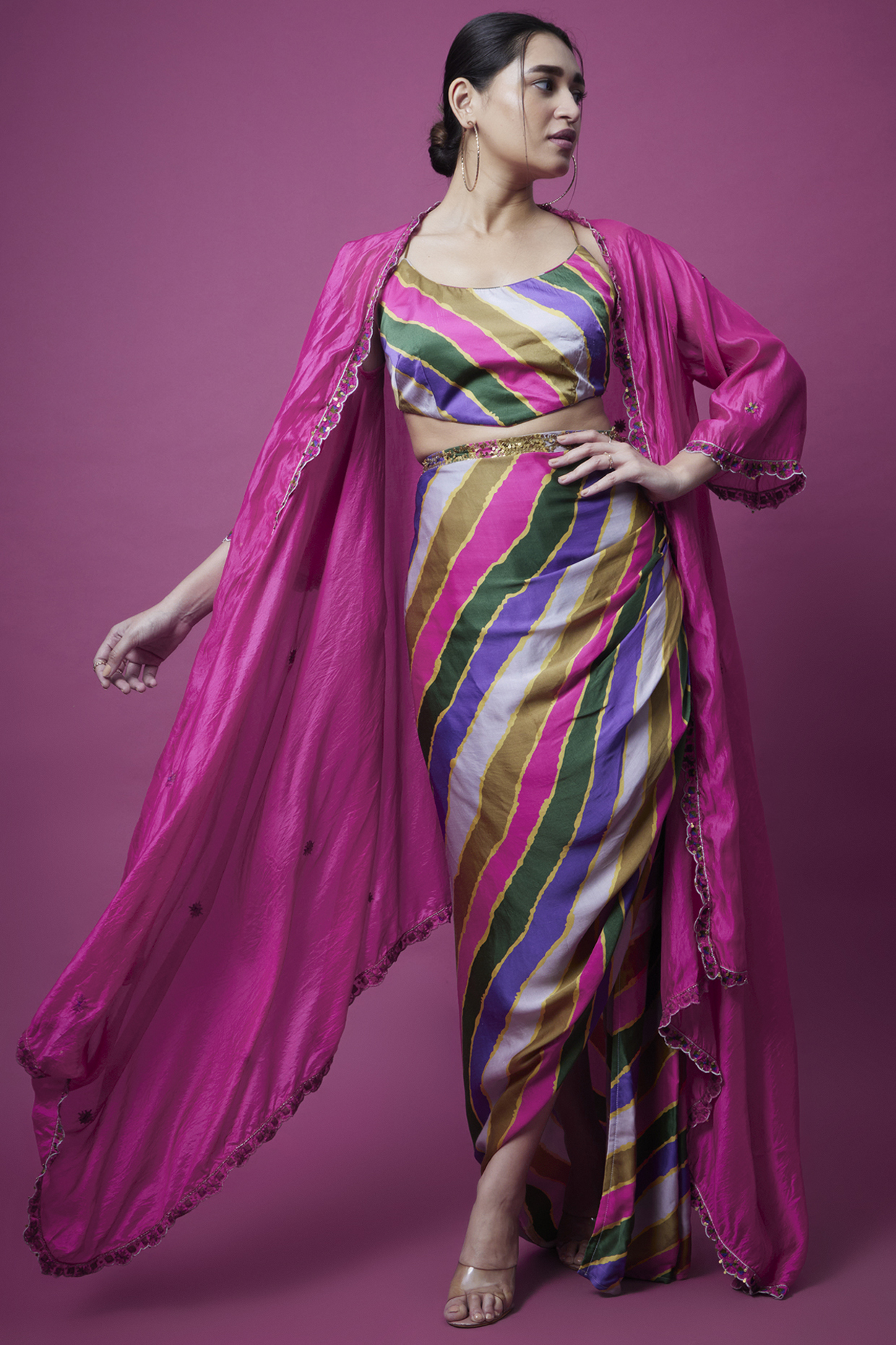 Multi Colored Satin Silk Skirt Set By Punit Balana At Pernia s Pop Up Multi Colored Satin Silk Skirt Set By Punit Balana At Pernia s Pop Up