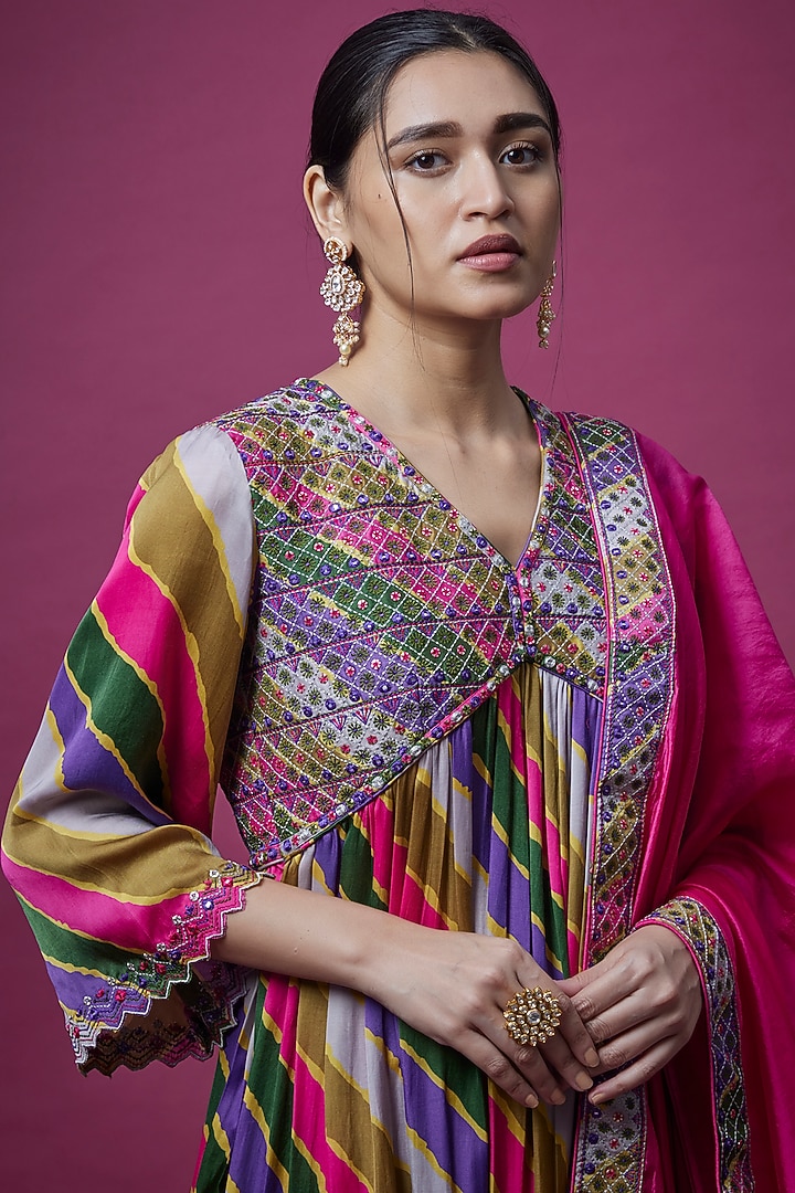 Multi-Colored Embroidered Kurta Set by Punit Balana at Pernia's Pop Up Shop