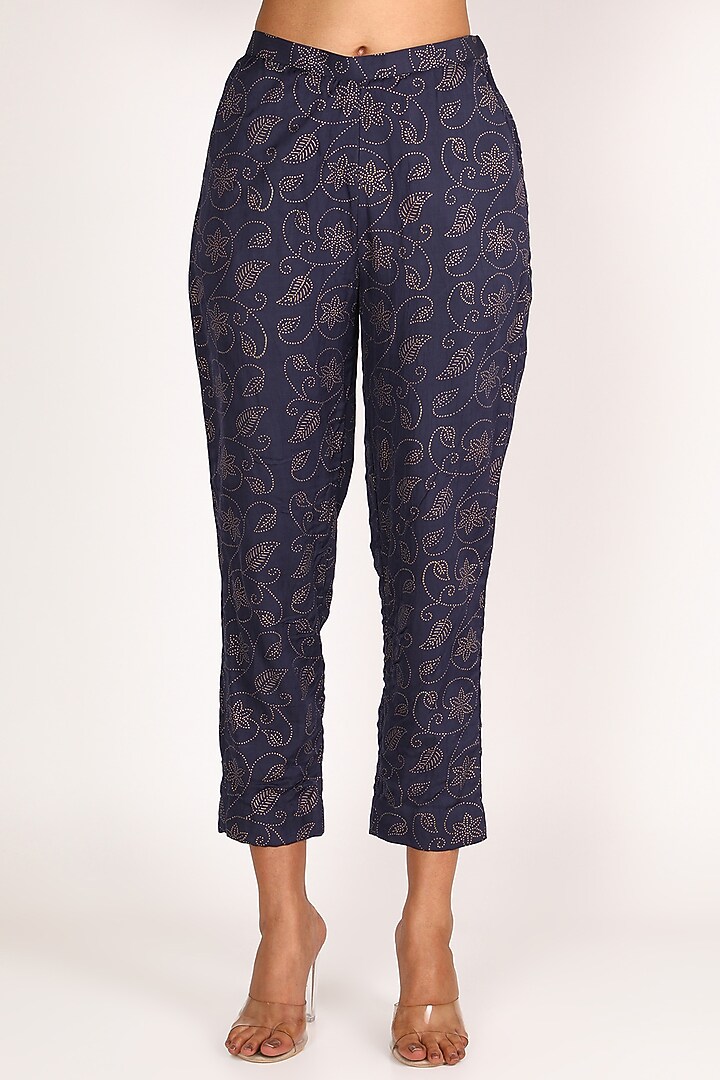 Cobalt Blue Printed Tunic With Pants by Punit Balana at Pernia's Pop Up Shop