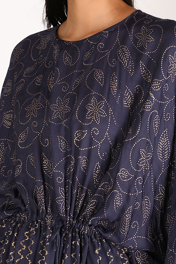 Cobalt Blue Printed Tunic With Pants by Punit Balana at Pernia's Pop Up Shop
