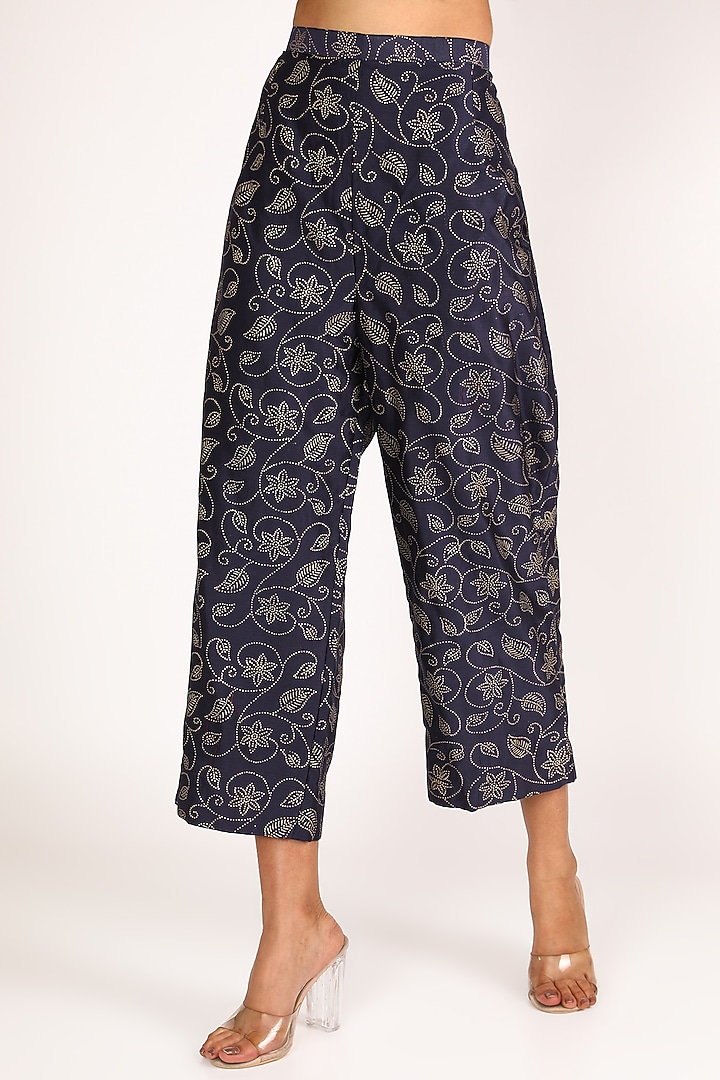 Cobalt Blue Printed Kurta Set by Punit Balana at Pernia's Pop Up Shop