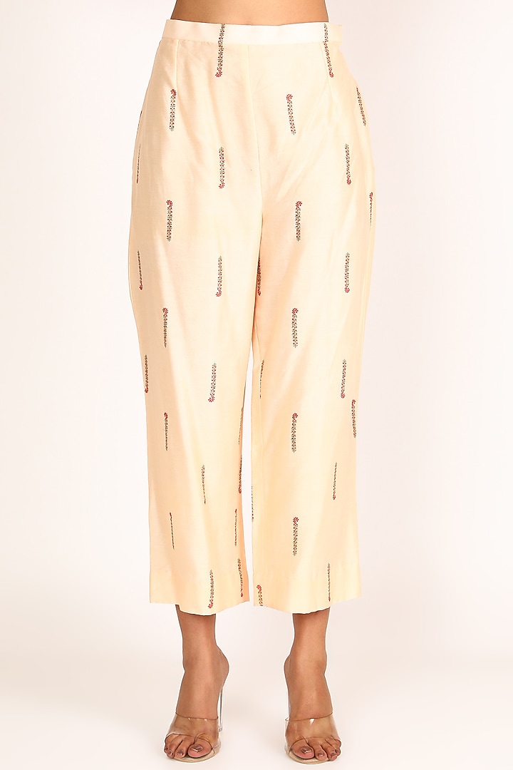 Peach Marodi Embroidered Kurta Set by Punit Balana at Pernia's Pop Up Shop