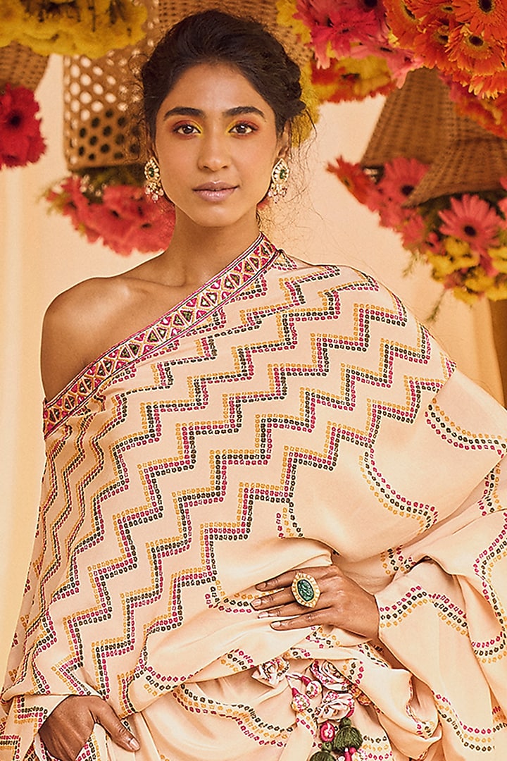 Blush Pink Printed Tunic Set by Punit Balana at Pernia's Pop Up Shop