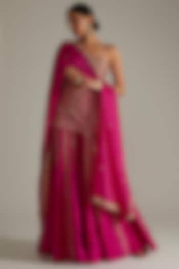 Rani Pink Embellished Sharara Set by Punit Balana
