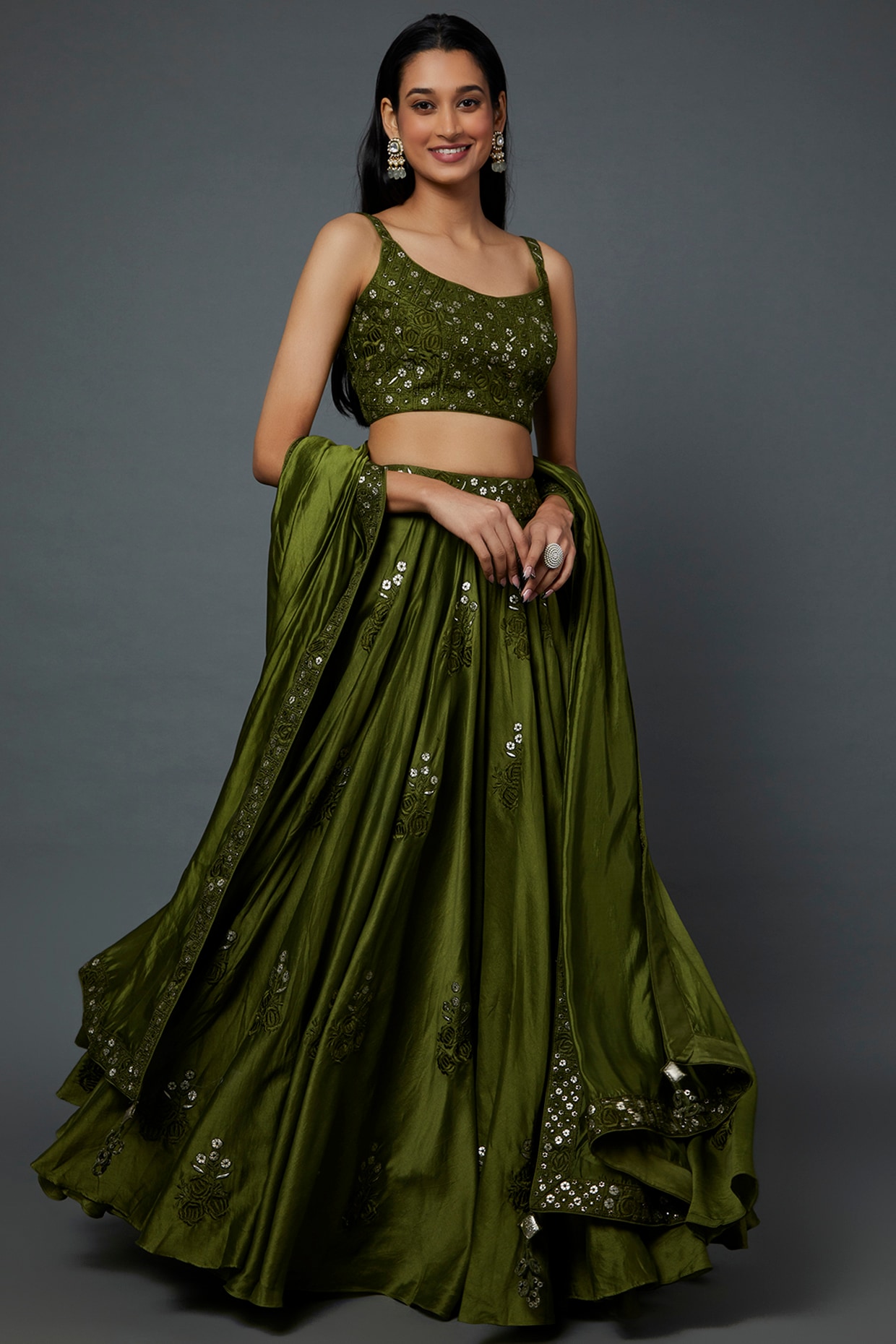 Pista Green Color Wedding Collection Semi- Stiched Lehenga Choli With belt  :: MY SHOPPY LADIES WEAR