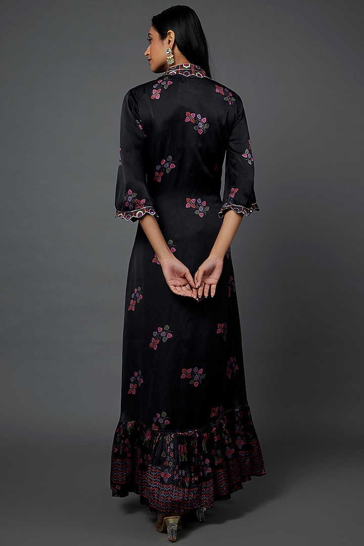 Multi-Coloured Satin Silk Printed Dhoti Set by Punit Balana at Pernia's Pop Up Shop