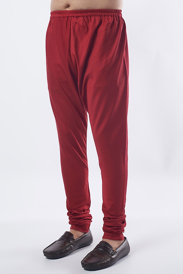 Cherry Red Embellished Kurta Set by Punit Balana Men at Pernia's Pop Up Shop