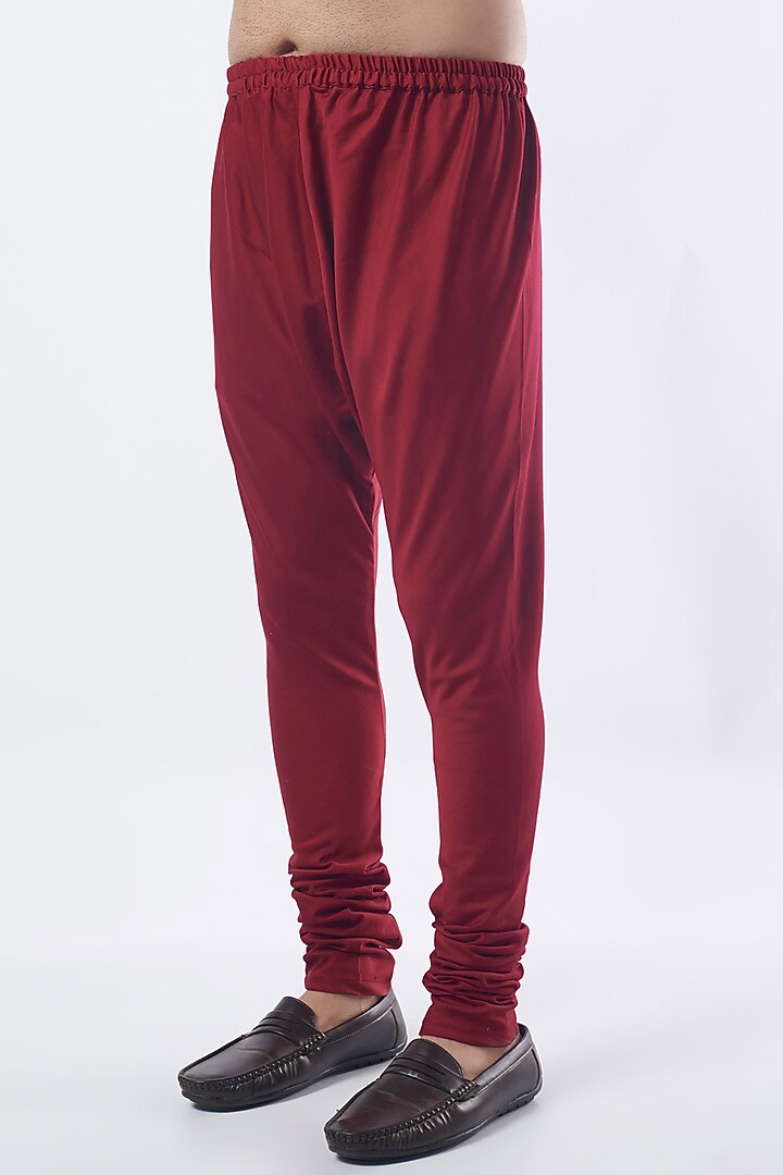 Cherry Red Mirror Embellished Kurta Set by Punit Balana Men at Pernia's Pop Up Shop