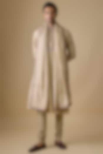 Gold Chanderi Silk Kurta Set by Punit Balana Men at Pernia's Pop Up Shop
