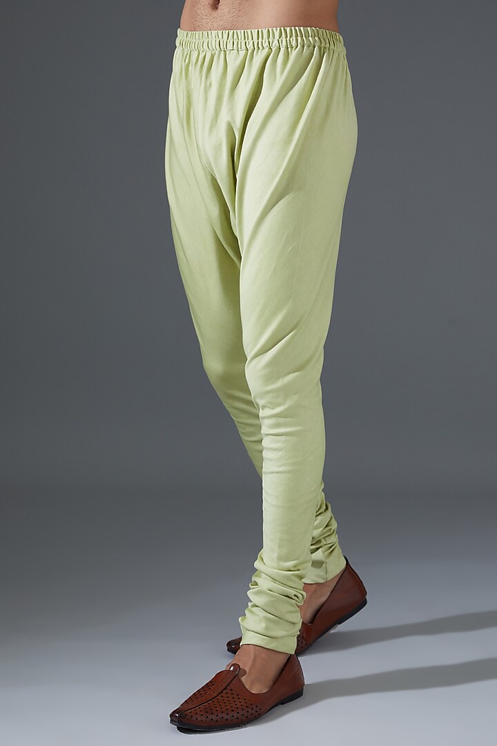 Mint Chanderi Silk Embroidered Kurta Set by Punit Balana Men at Pernia's Pop Up Shop