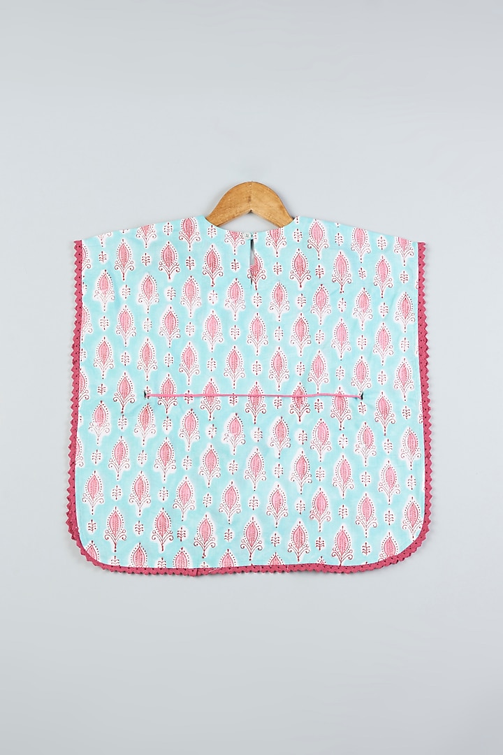 Sea Green Printed Kaftan Dress For Girls by Pankhuri by Priyanka - Kids at Pernia's Pop Up Shop