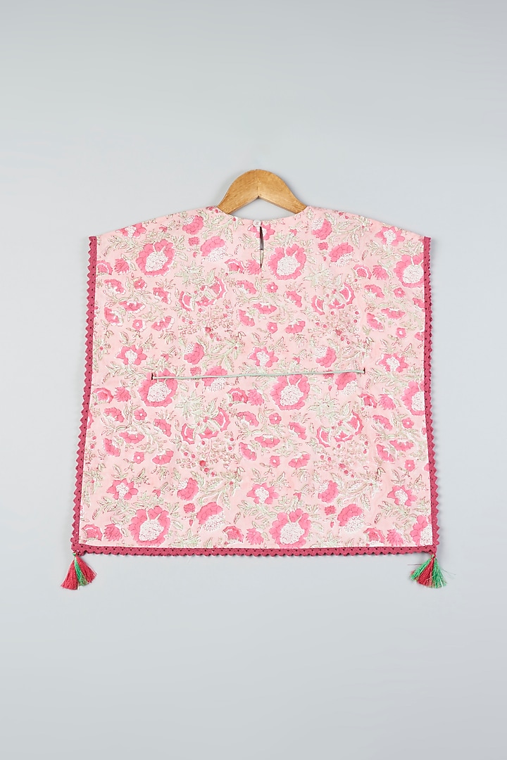 Pink Printed Kaftan Dress For Girls by Pankhuri by Priyanka - Kids at Pernia's Pop Up Shop