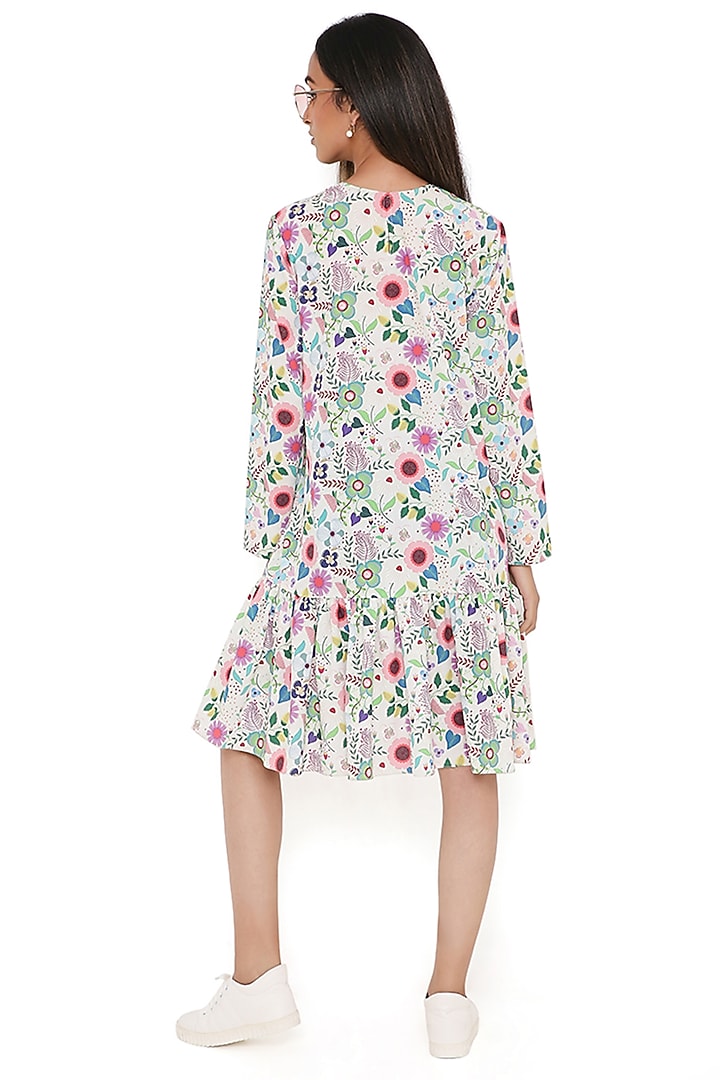 Cream Art Crepe Printed Tunic by PS Pret by Payal Singhal at Pernia's Pop Up Shop