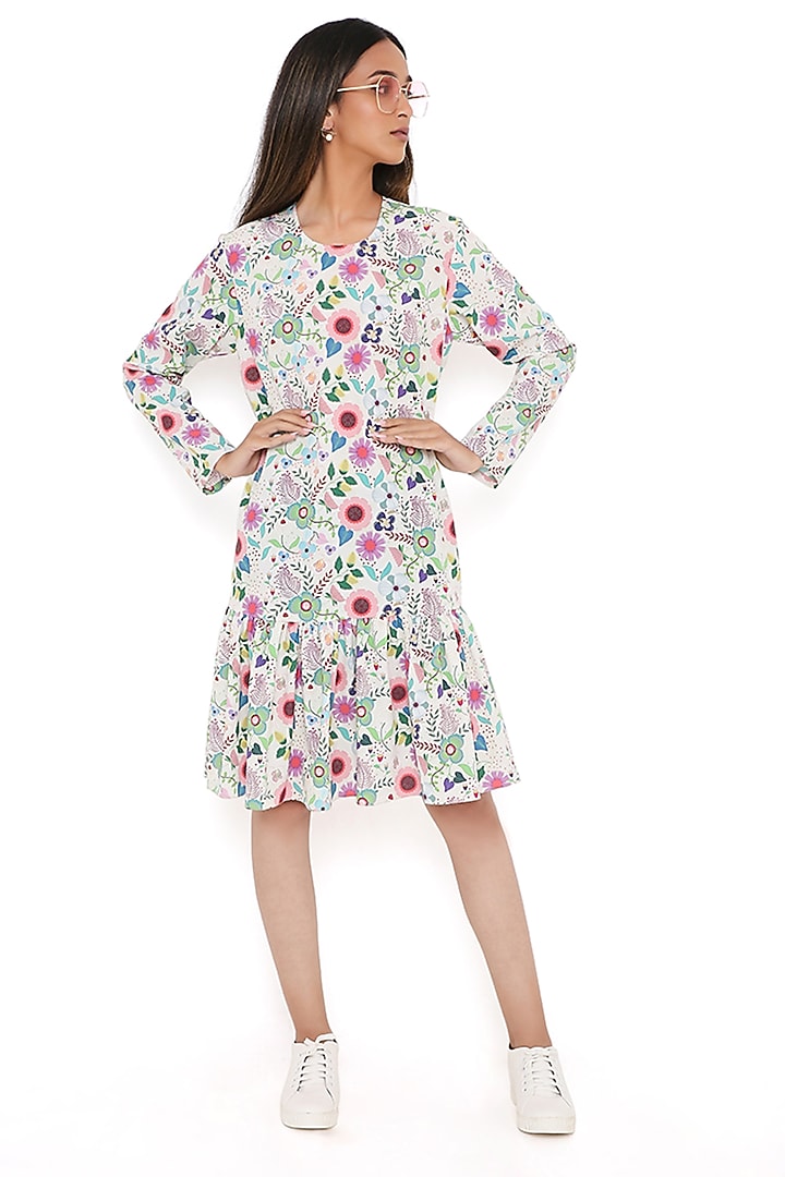 Cream Art Crepe Printed Tunic by PS Pret by Payal Singhal at Pernia's Pop Up Shop