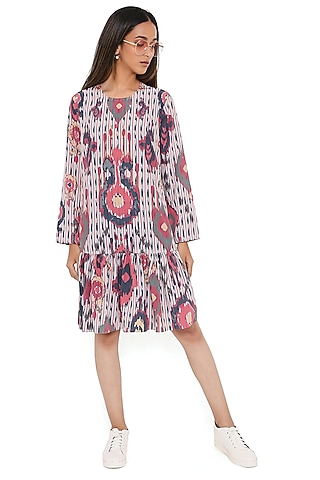 Red Ikat Printed Tunic by PS Pret by Payal Singhal