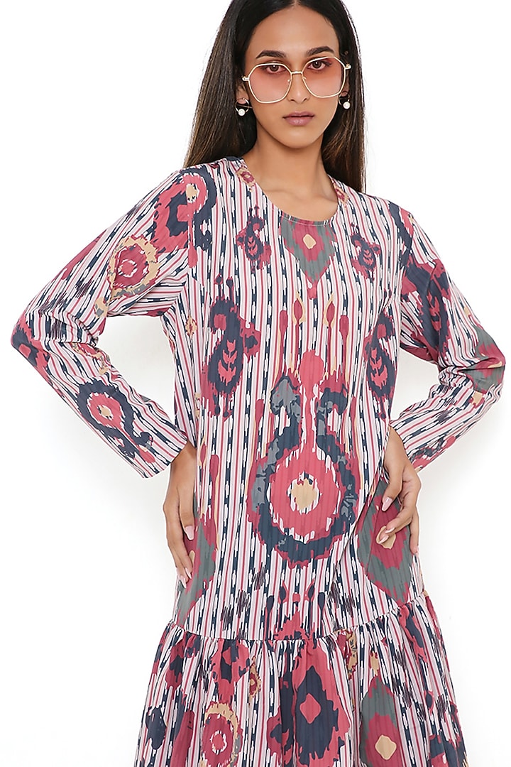 Red Ikat Printed Tunic by PS Pret by Payal Singhal at Pernia's Pop Up Shop