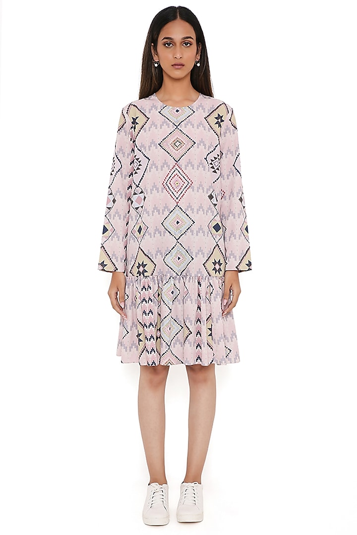 Blush Pink Crepe Printed Tunic by PS Pret by Payal Singhal at Pernia's Pop Up Shop