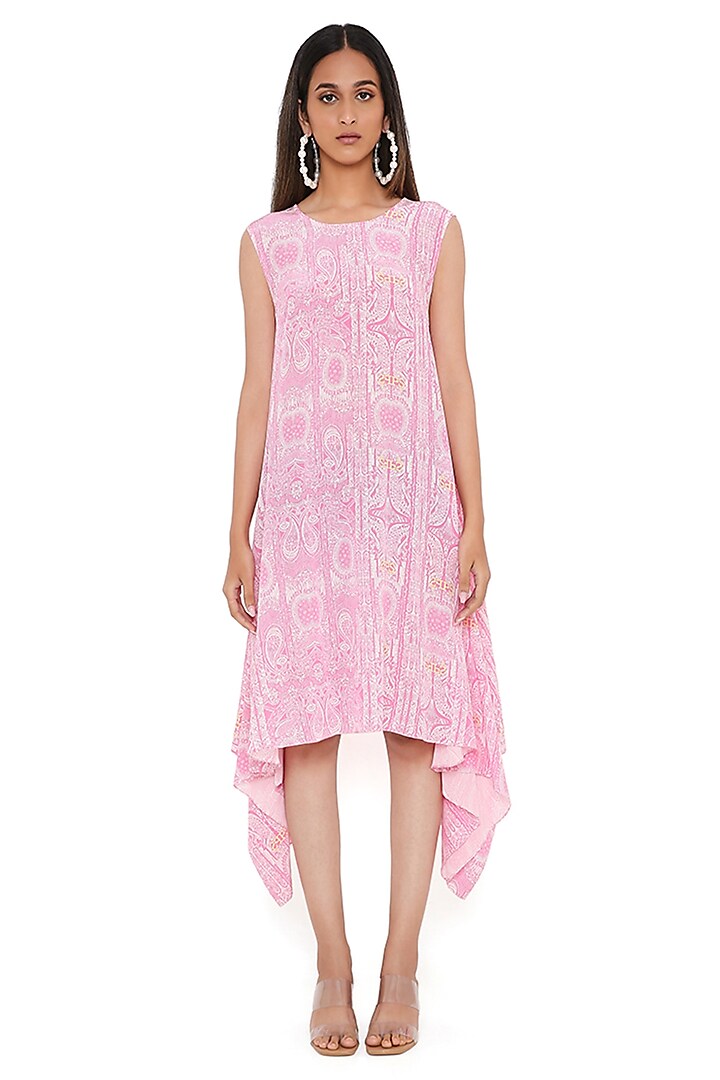 Pink Crepe Printed Tunic by PS Pret by Payal Singhal