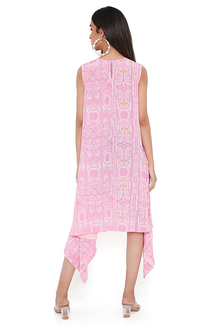 Pink Crepe Printed Tunic by PS Pret by Payal Singhal at Pernia's Pop Up Shop