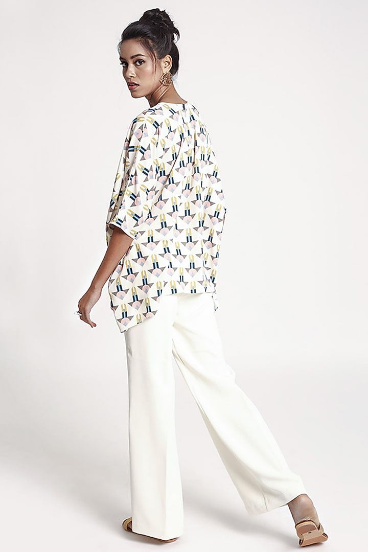 Off White Printed Tunic by PS Pret by Payal Singhal at Pernia's Pop Up Shop