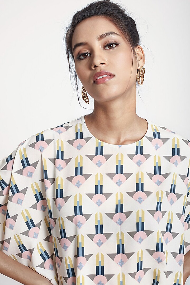 Off White Printed Tunic by PS Pret by Payal Singhal at Pernia's Pop Up Shop