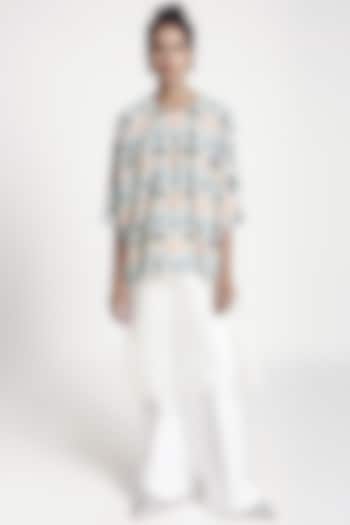 Off White Floral Printed Tunic by PS Pret by Payal Singhal at Pernia's Pop Up Shop