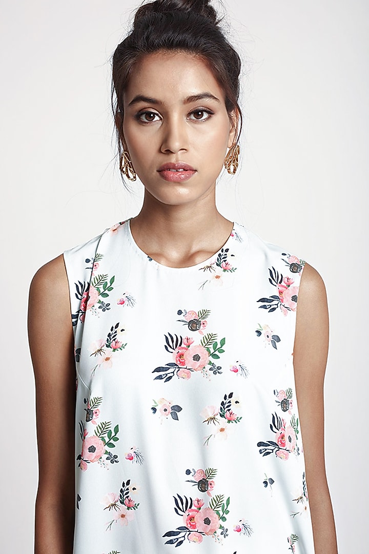 Powder Blue Printed Tunic by PS Pret by Payal Singhal at Pernia's Pop Up Shop