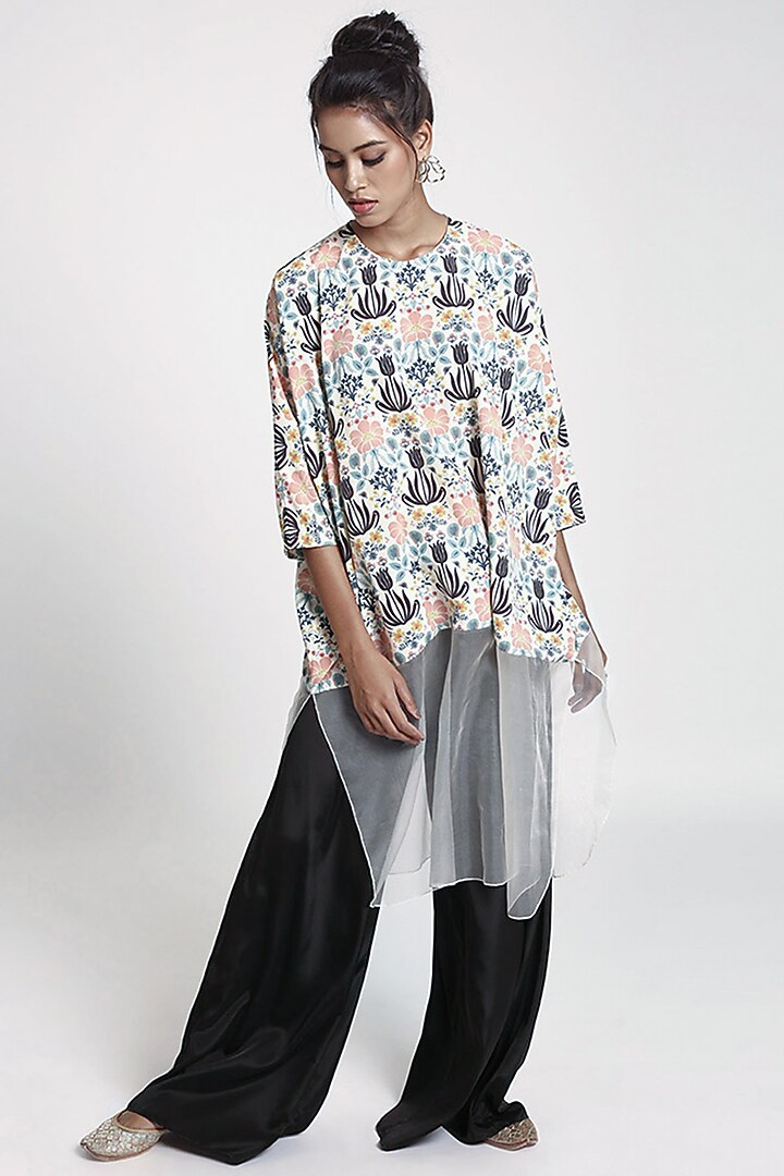 Ivory & Black Printed Tunic Set by PS Pret by Payal Singhal at Pernia's Pop Up Shop