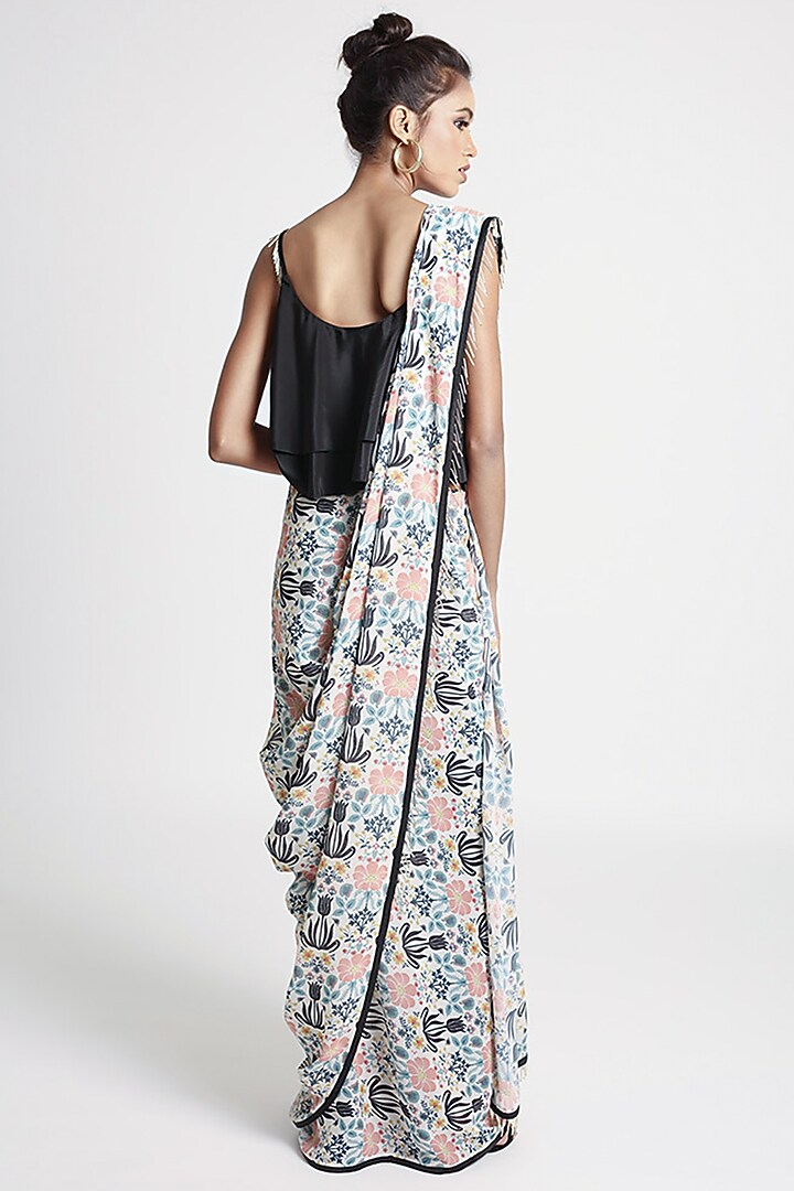 Multi Colored Printed Party Wear Saree Set by PS Pret by Payal Singhal at Pernia's Pop Up Shop