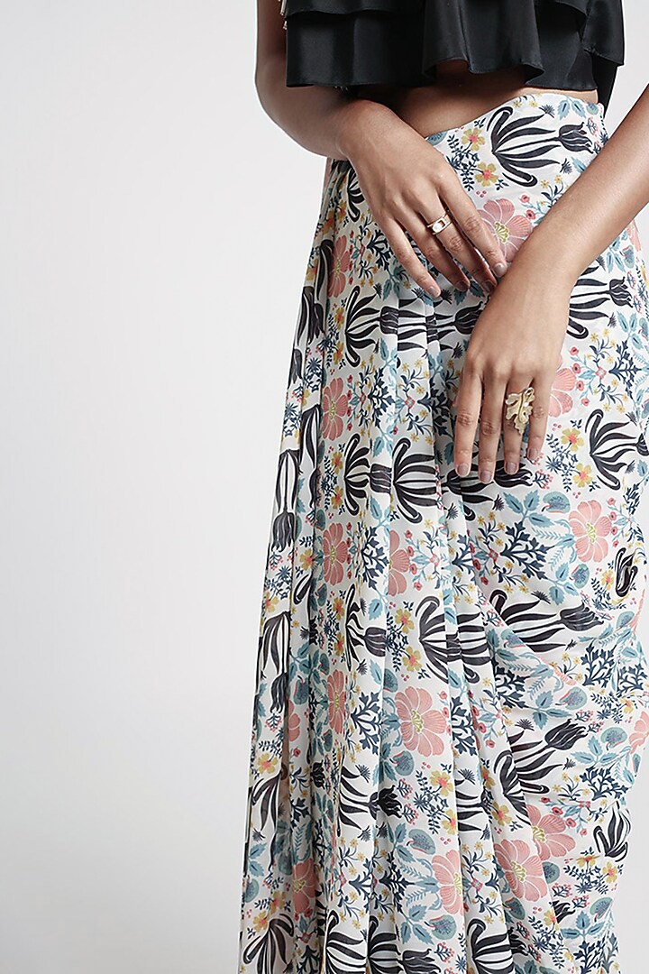 Multi Colored Printed Party Wear Saree Set by PS Pret by Payal Singhal at Pernia's Pop Up Shop