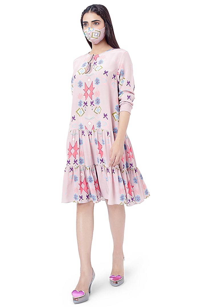 Pink Printed Layered Tunic by PS Pret by Payal Singhal at Pernia's Pop Up Shop
