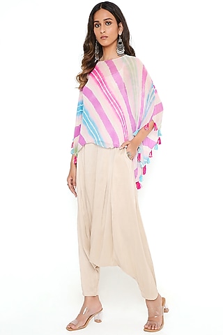 Brown Crepe Low-Crotch Pant Set by PS Pret by Payal Singhal