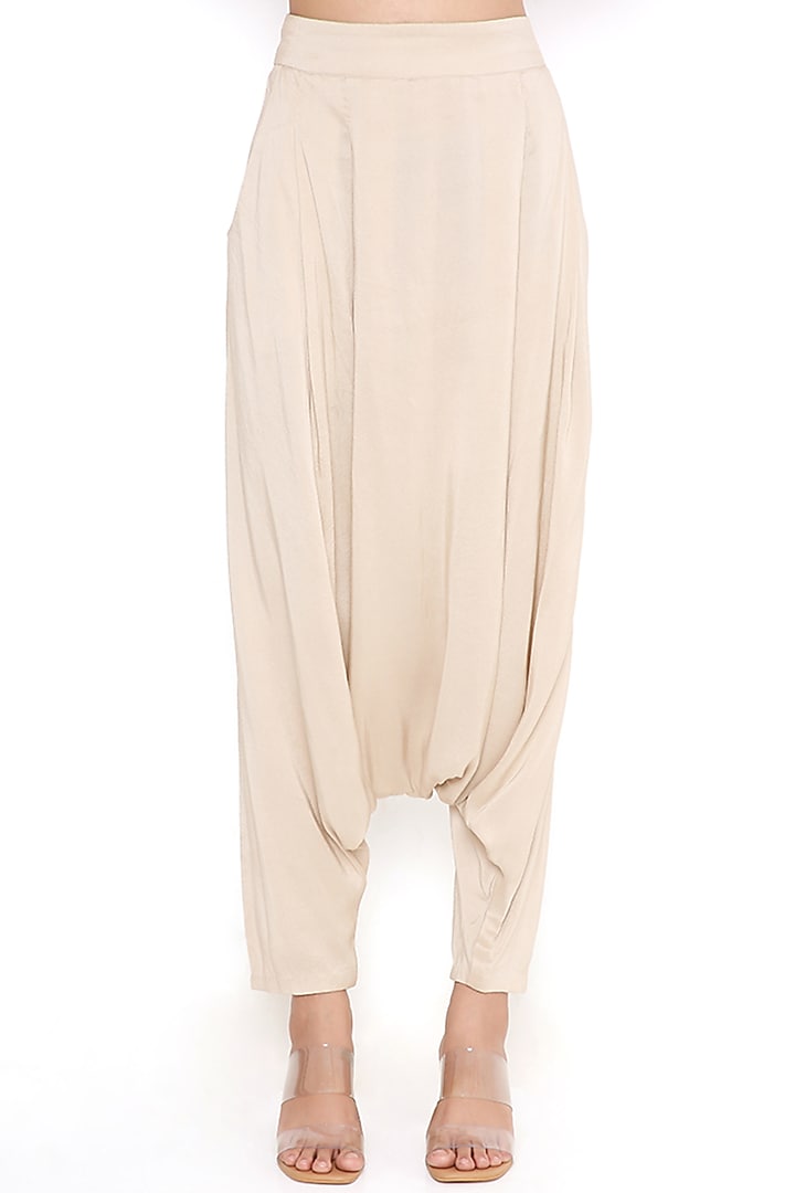 Brown Crepe Low-Crotch Pant Set by PS Pret by Payal Singhal at Pernia's Pop Up Shop