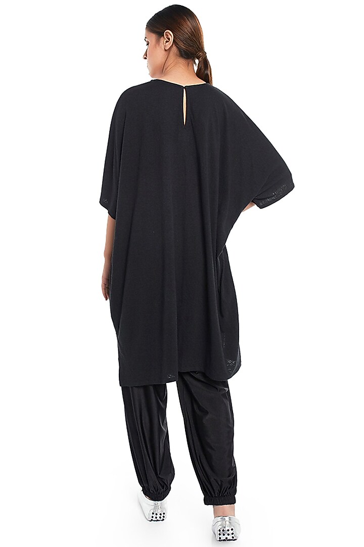 Black & Khaki High-Low Kaftan Top by PS Pret by Payal Singhal at Pernia's Pop Up Shop