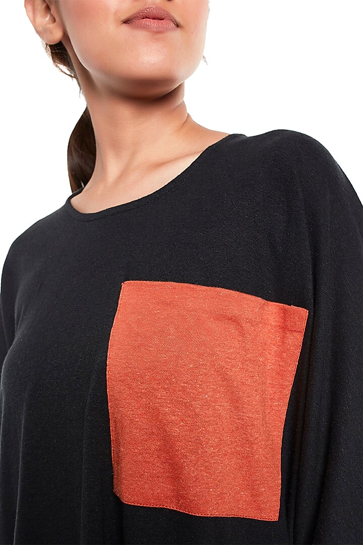 Black & Khaki High-Low Kaftan Top by PS Pret by Payal Singhal at Pernia's Pop Up Shop