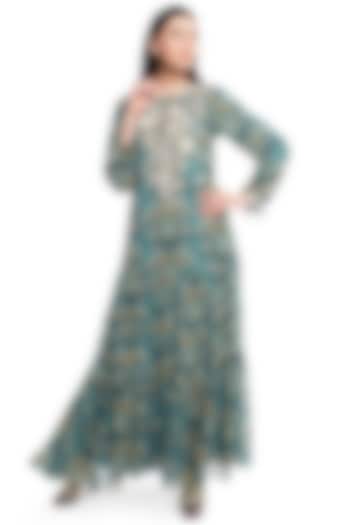 Blue Embroidered Boho Dress by PS Pret by Payal Singhal