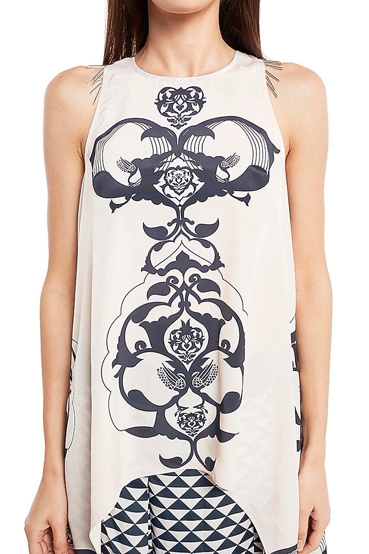 Blush Pink & Black Ottoman Printed Kurta Set by PS Pret by Payal Singhal at Pernia's Pop Up Shop