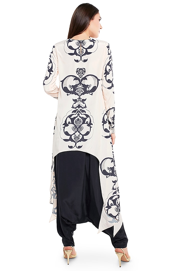Black Crepe Low-Crotch Pant Set by PS Pret by Payal Singhal at Pernia's Pop Up Shop