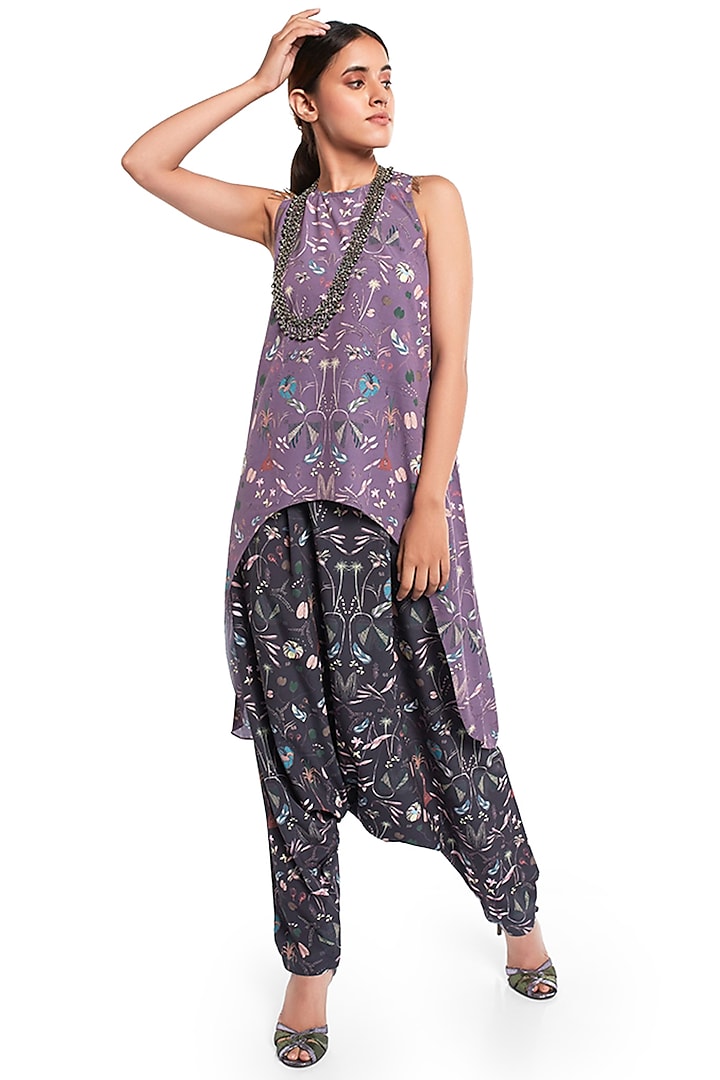 Purple Forest Printed Kurta Set by PS Pret by Payal Singhal