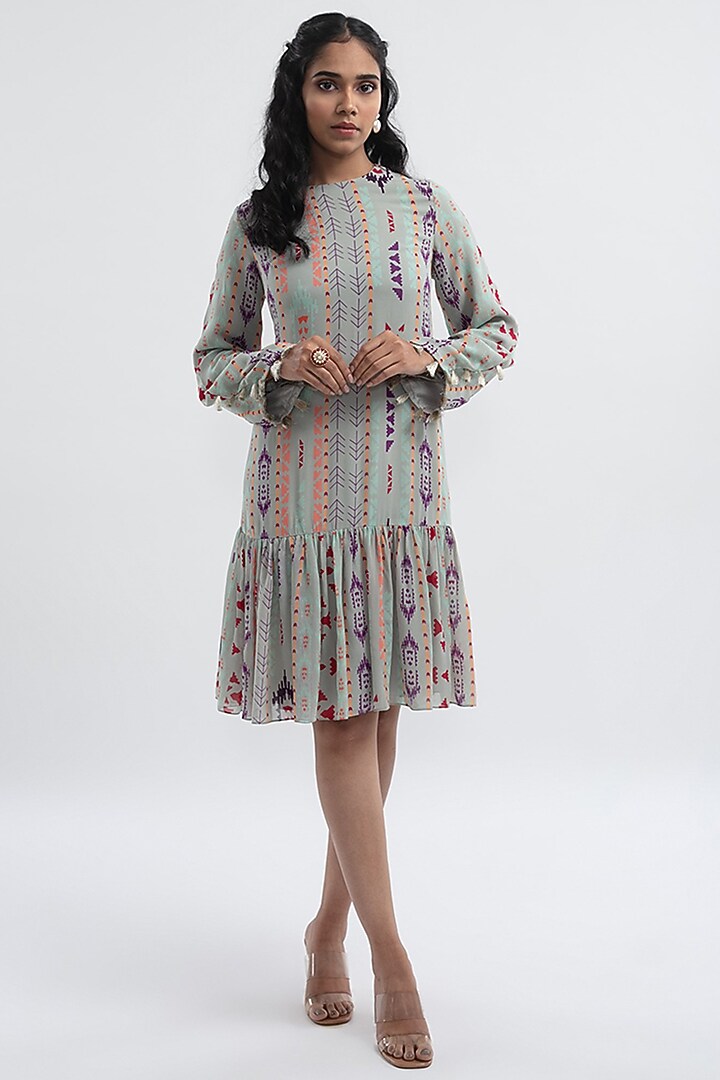 Grey Stripe Printed Tunic by PS Pret by Payal Singhal at Pernia's Pop Up Shop
