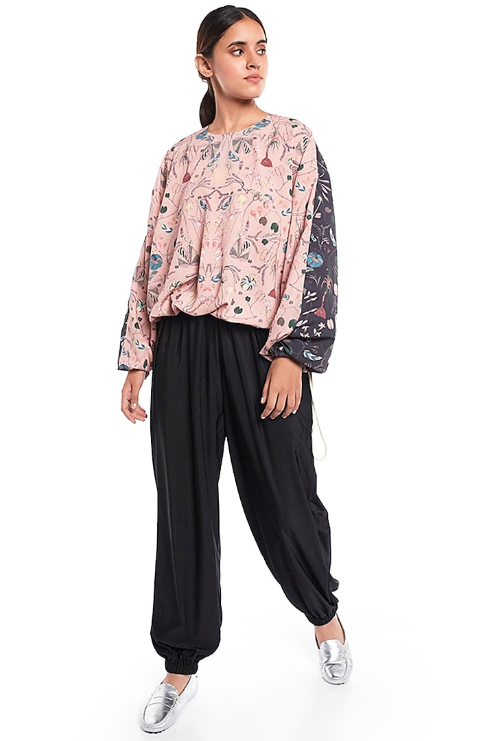 Peach & Black Forest Printed Top by PS Pret by Payal Singhal