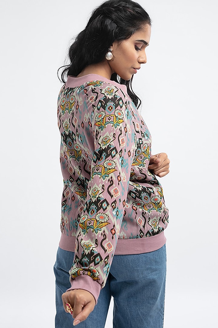 Pink Printed Bomber Jacket by PS Pret by Payal Singhal at Pernia's Pop Up Shop