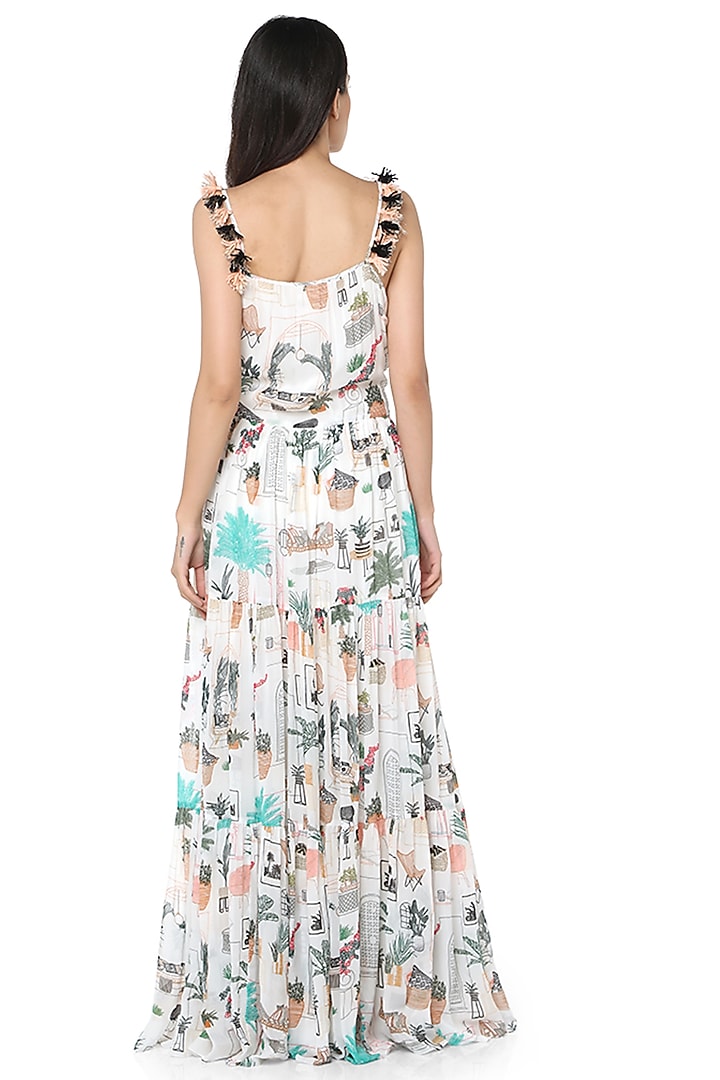 White Morocco Printed Vacation Dress by PS Pret by Payal Singhal at Pernia's Pop Up Shop