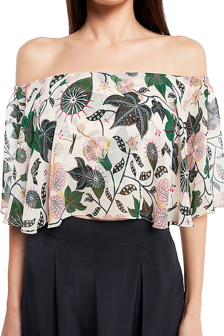 Black Art Crepe Pant Set by PS Pret by Payal Singhal at Pernia's Pop Up Shop