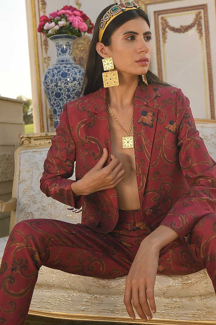 Gold Plated Handmade Rococo Necklace by Prints by Radhika Jewellery at Pernia's Pop Up Shop