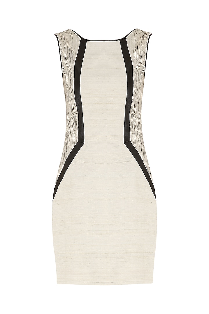 White and sand beige bodycon dress by PABLE