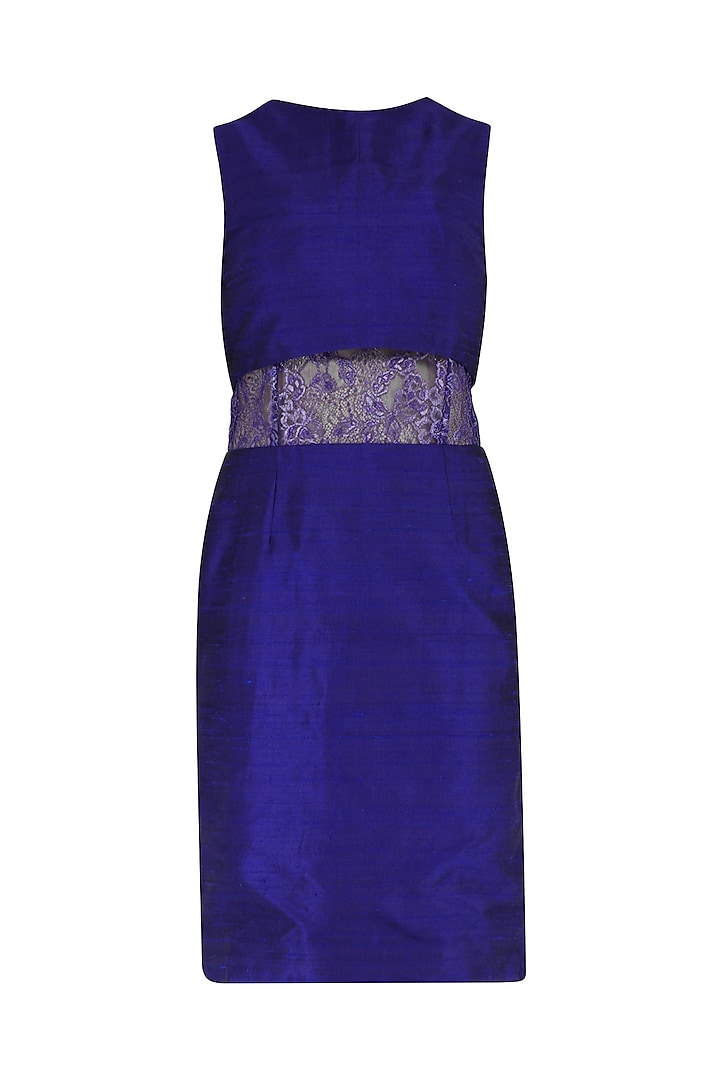 Royal blue lace insert dress by PABLE