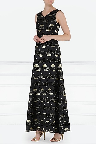 Black A-line maxi dress by PABLE