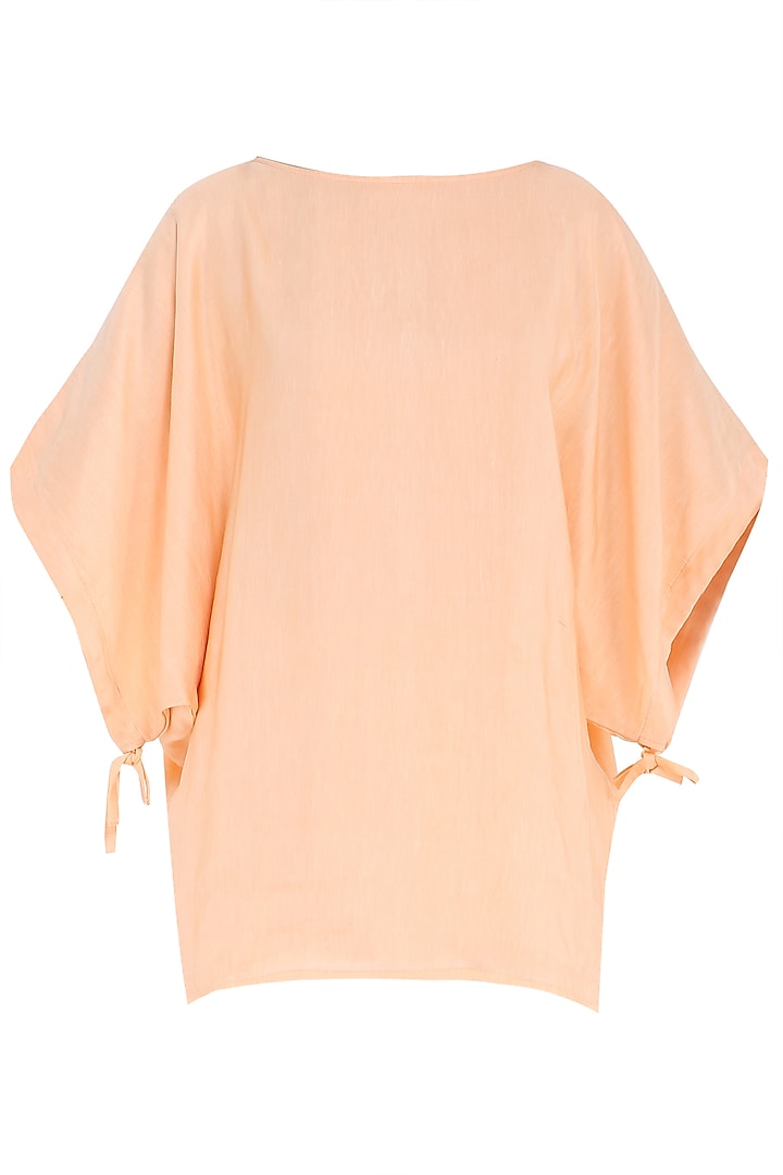 Peach Boat Neck Top by PABLE